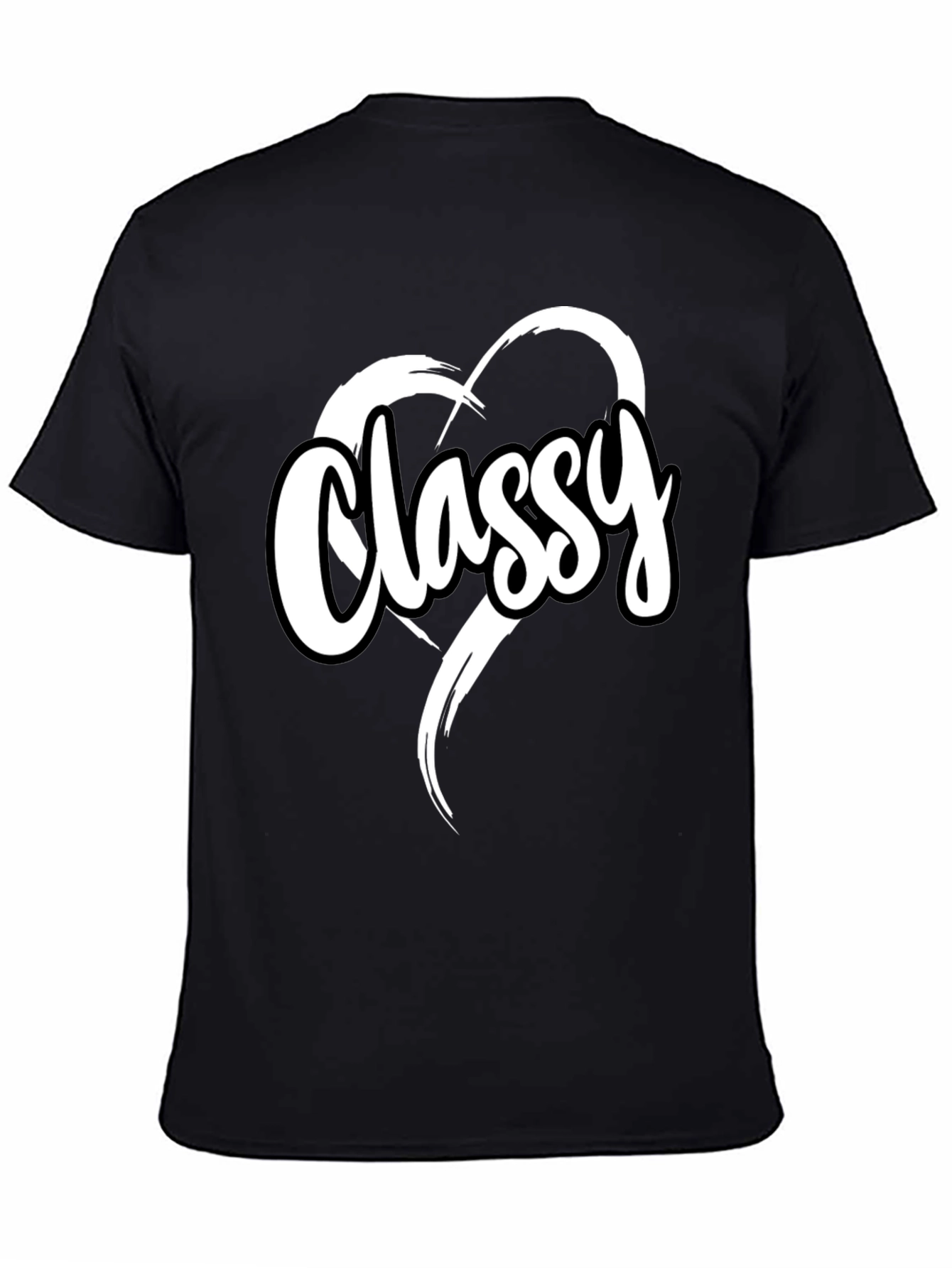 Classy Heart Tee - Stylish Black T-Shirt
