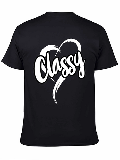 Classy Heart Tee - Stylish Black T-Shirt