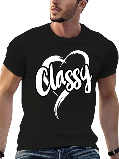 Classy Heart Tee - Stylish Black T-Shirt