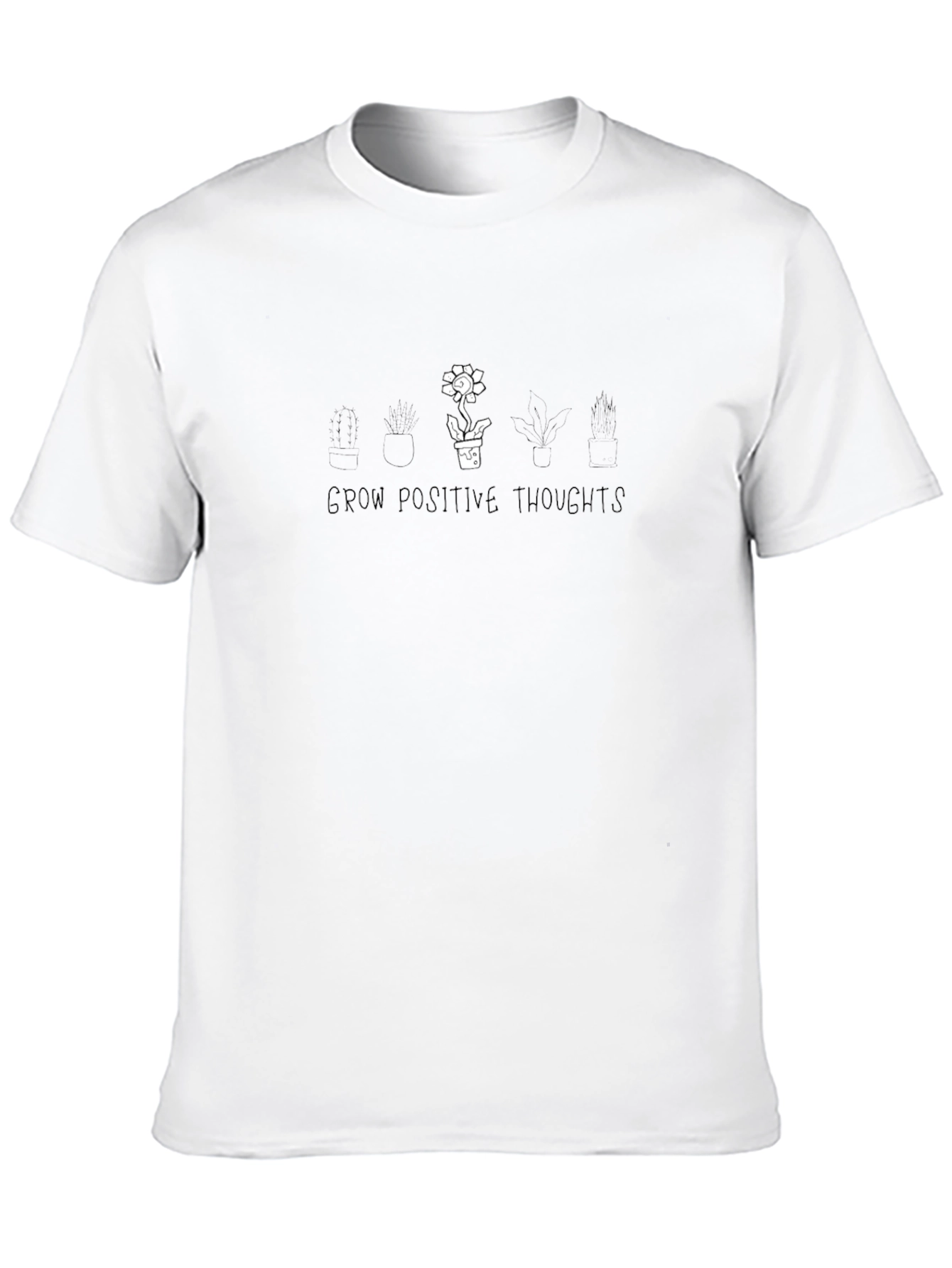 Grow Positive Thoughts Graphic Tee - Black