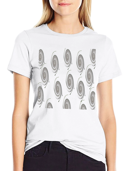 Modern Swirl Pattern Black T-Shirt