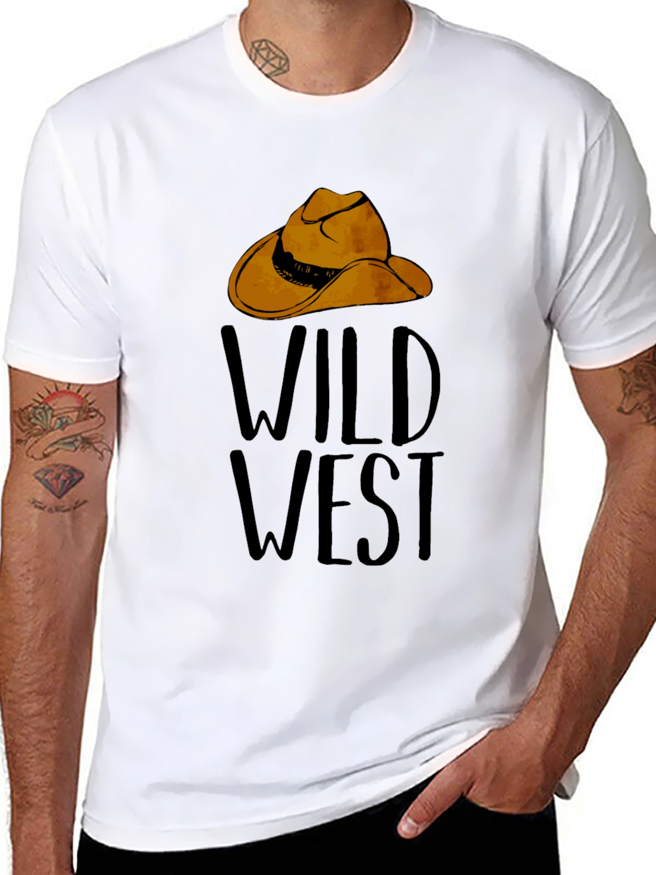 Wild West Graphic Tee - Cowboy Hat Design