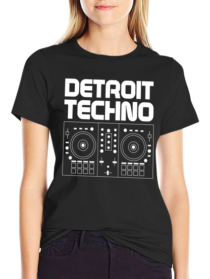 Detroit Techno DJ Turntable Graphic T-Shirt