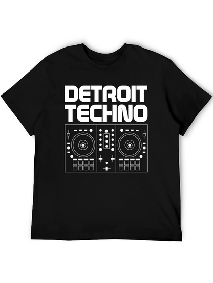 Detroit Techno DJ Turntable Graphic T-Shirt