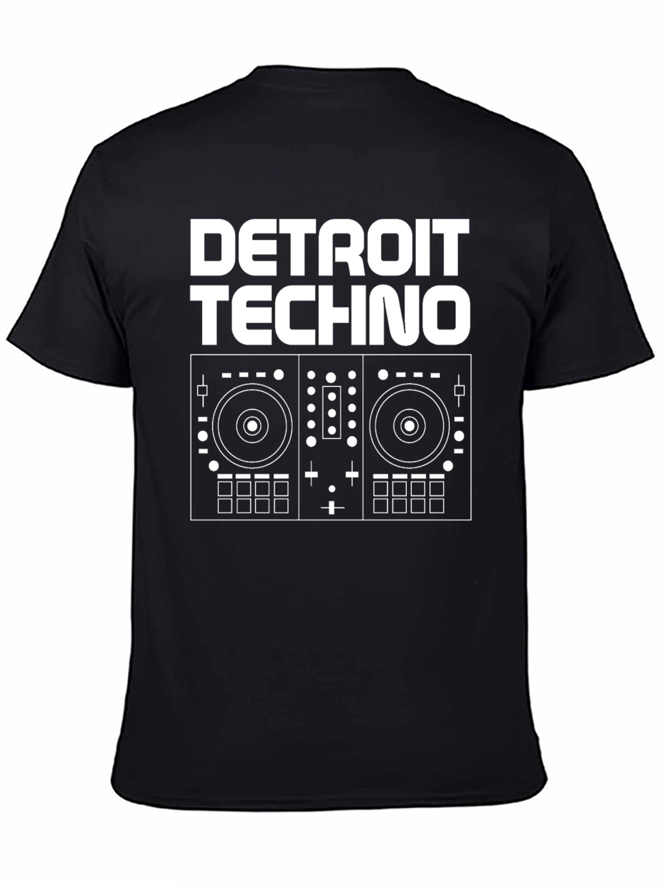 Detroit Techno DJ Turntable Graphic T-Shirt