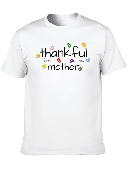 Thankful for My Mother Graphic T-Shirt - Black