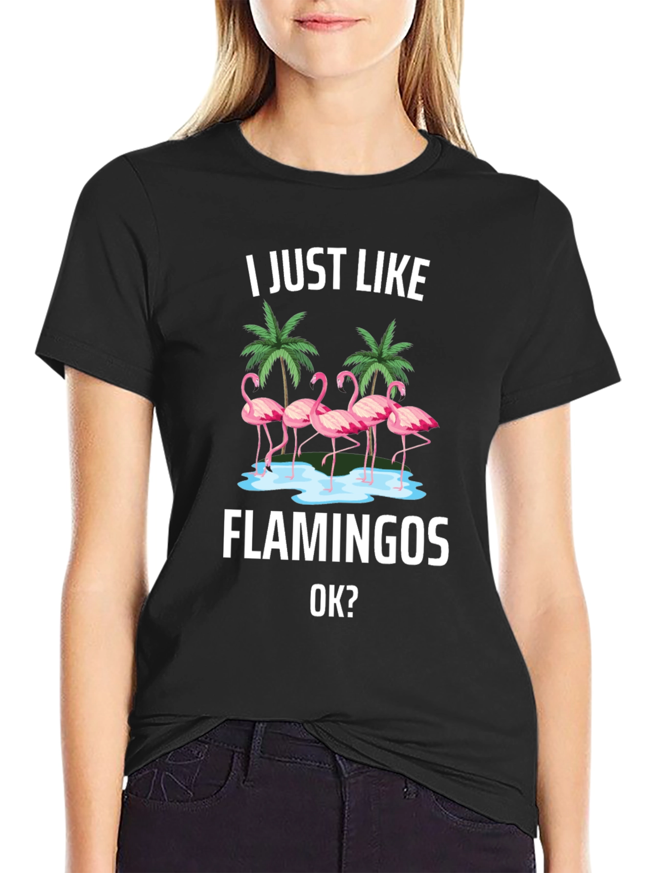Flamingo Graphic Tee - I Just Like Flamingos T-Shirt
