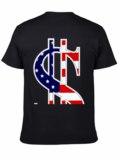 American Flag Dollar Sign Graphic T-Shirt