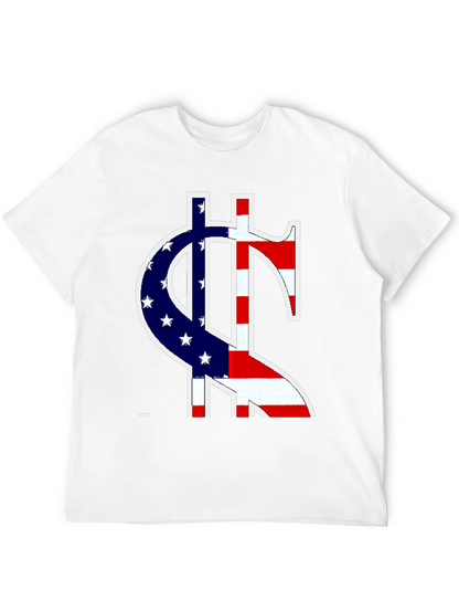 American Flag Dollar Sign Graphic T-Shirt