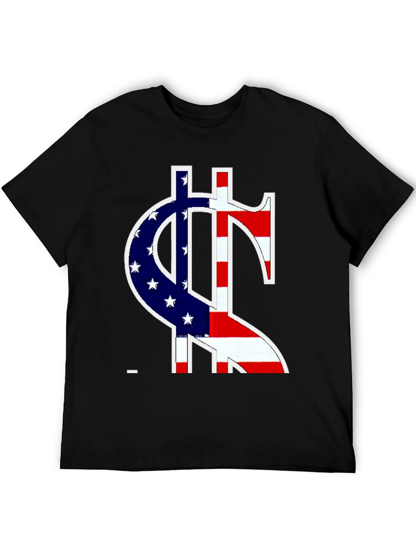 American Flag Dollar Sign Graphic T-Shirt