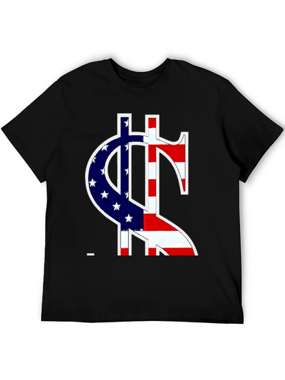 American Flag Dollar Sign Graphic T-Shirt