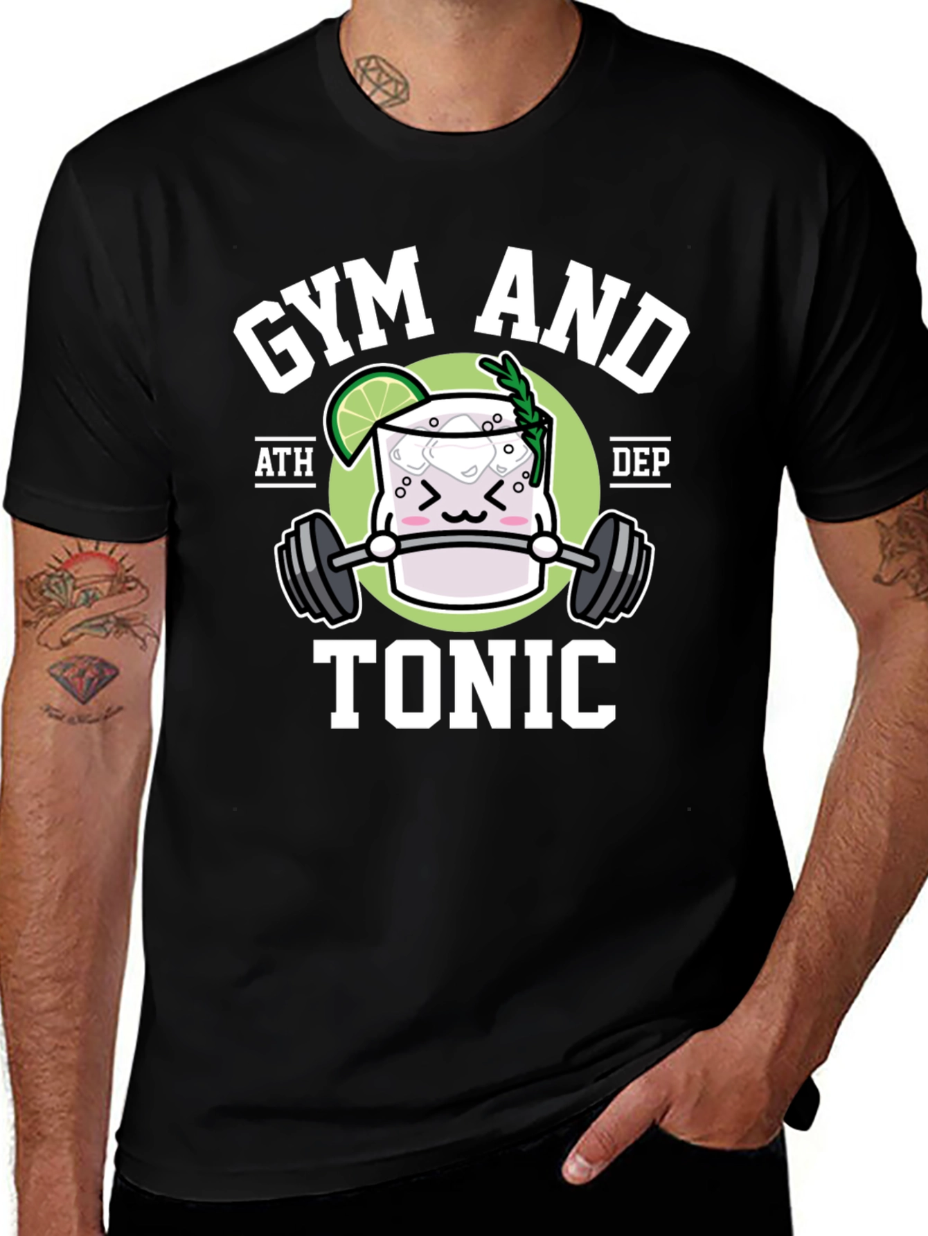 Gym and Tonic Black Graphic T-Shirt