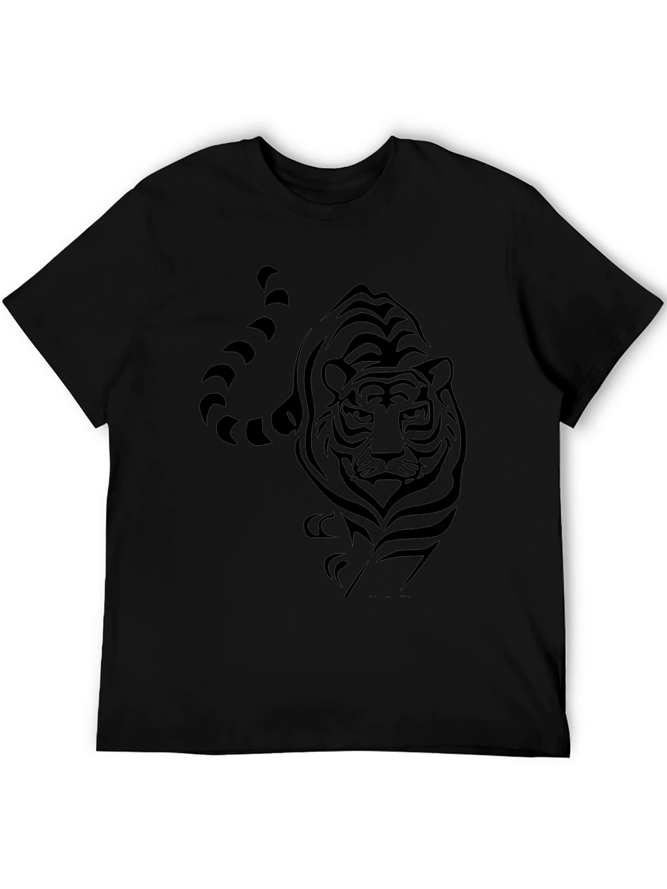Mens Black Tiger Graphic T-Shirt