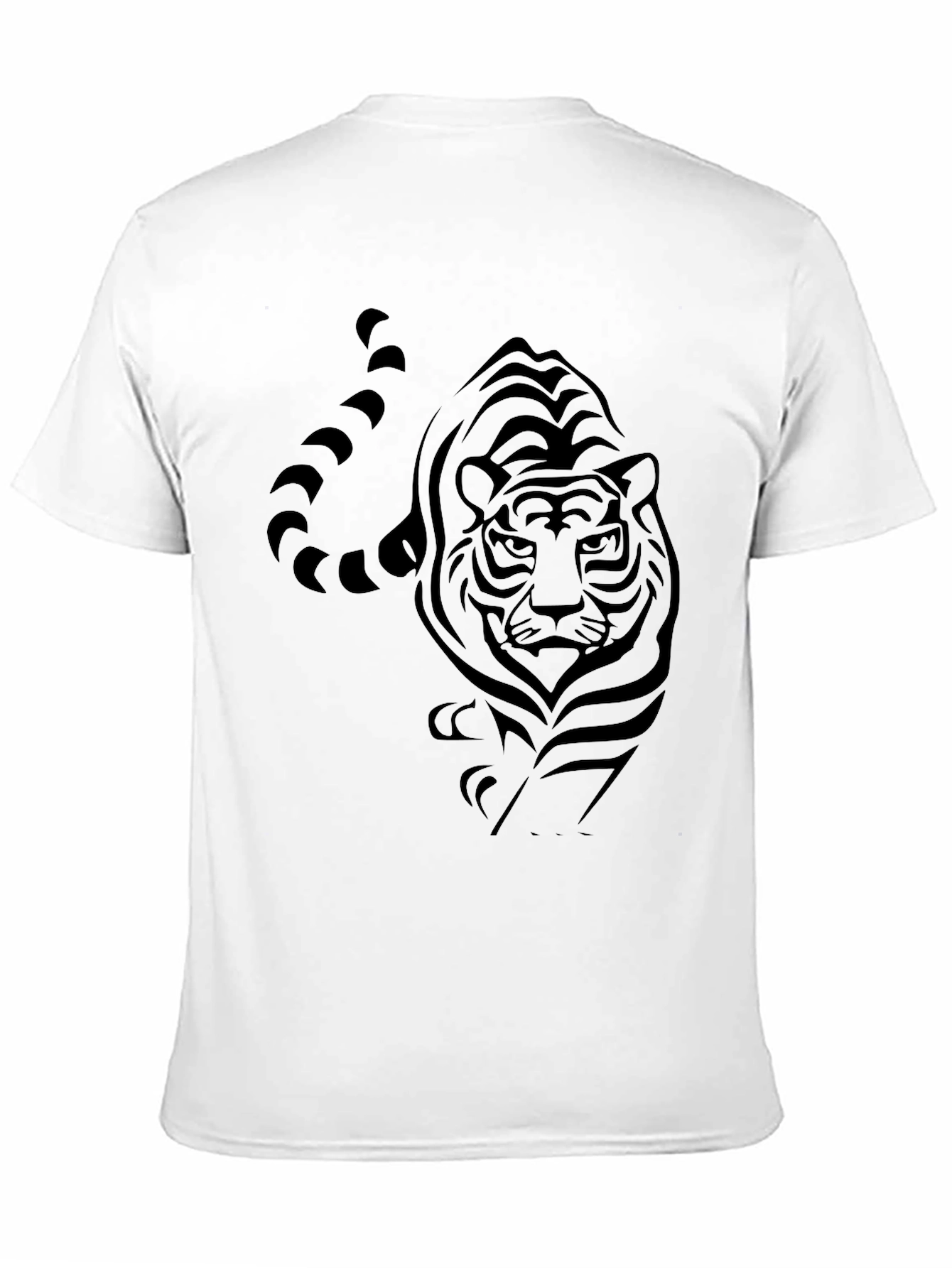 Mens Black Tiger Graphic T-Shirt