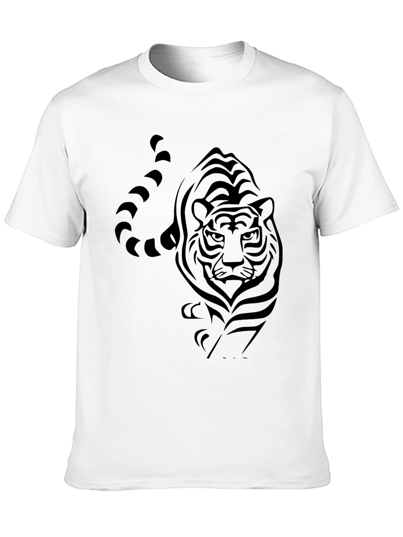 Mens Black Tiger Graphic T-Shirt
