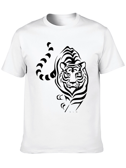 Mens Black Tiger Graphic T-Shirt