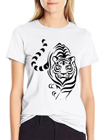 Mens Black Tiger Graphic T-Shirt