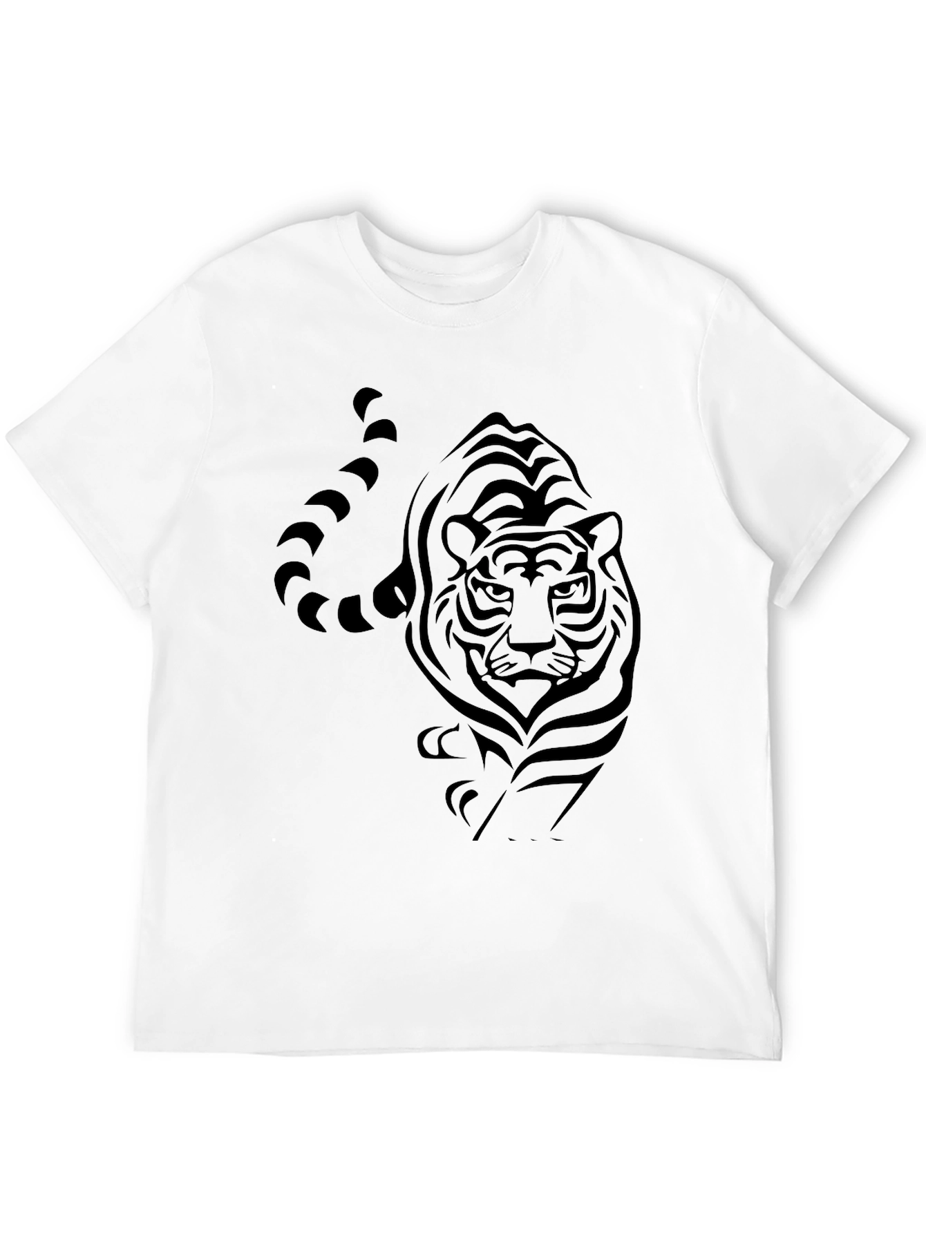 Mens Black Tiger Graphic T-Shirt