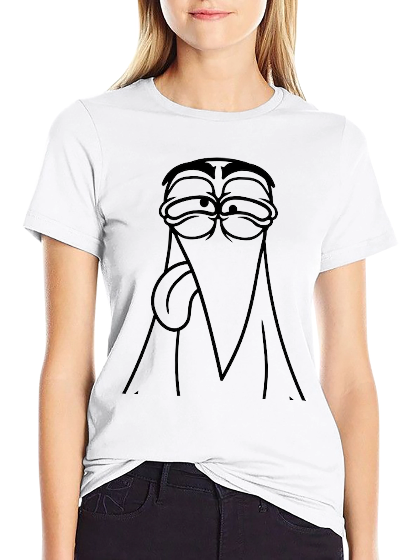 Funny Cartoon Character T-Shirt - Black Tee