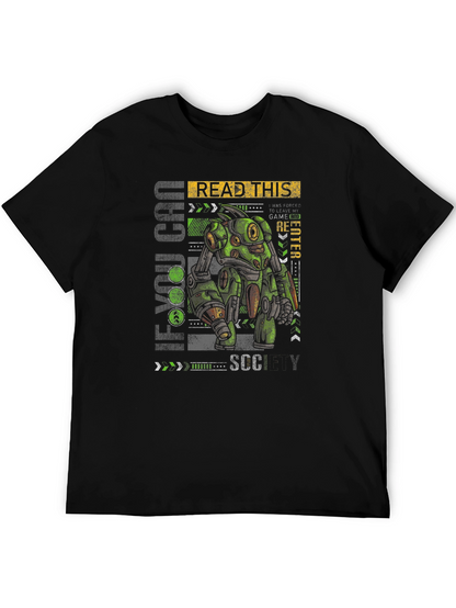 Sci-Fi Robot Graphic Print T-Shirt - Read This SCCY