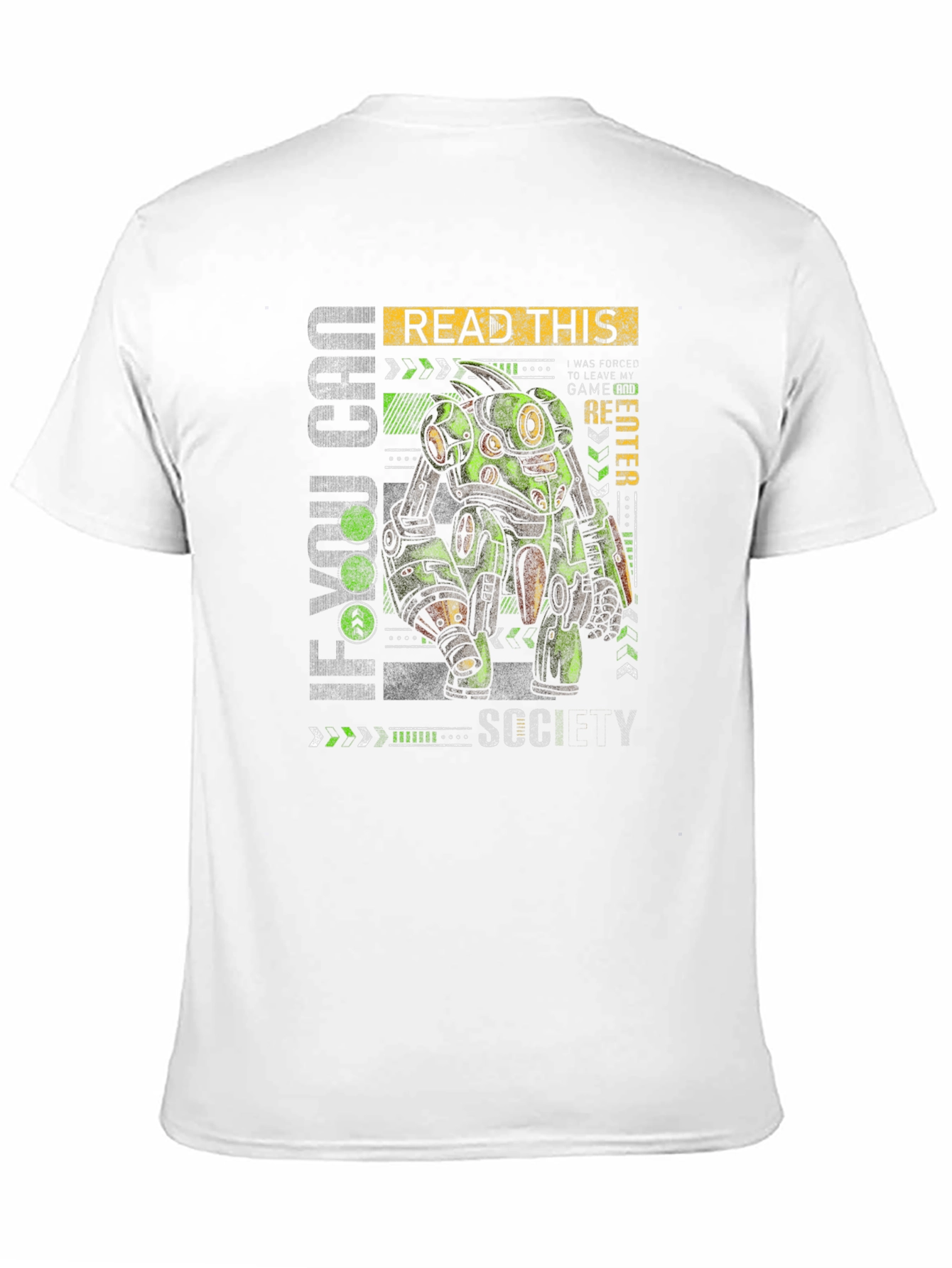 Sci-Fi Robot Graphic Print T-Shirt - Read This SCCY