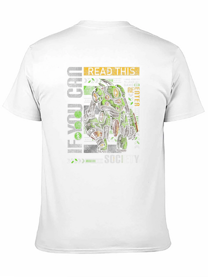 Sci-Fi Robot Graphic Print T-Shirt - Read This SCCY