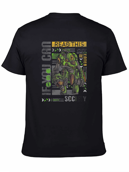 Sci-Fi Robot Graphic Print T-Shirt - Read This SCCY