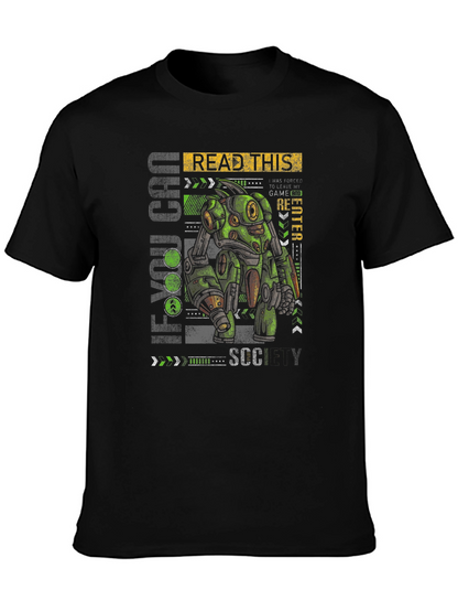 Sci-Fi Robot Graphic Print T-Shirt - Read This SCCY