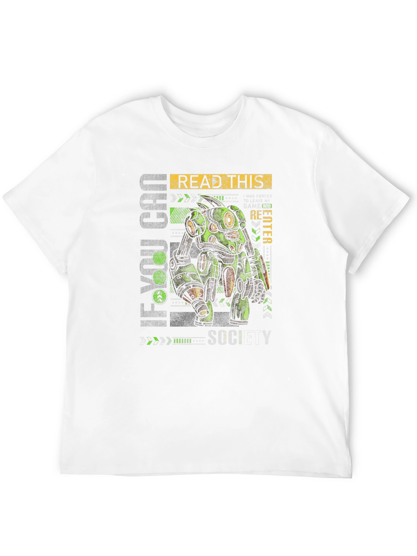 Sci-Fi Robot Graphic Print T-Shirt - Read This SCCY