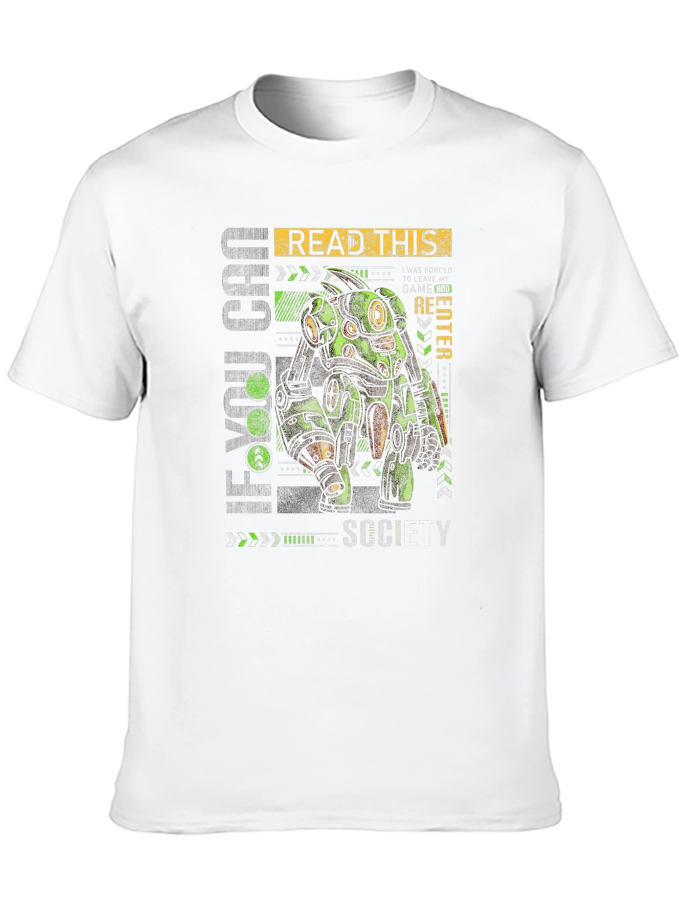 Sci-Fi Robot Graphic Print T-Shirt - Read This SCCY