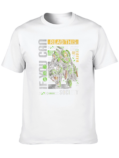Sci-Fi Robot Graphic Print T-Shirt - Read This SCCY