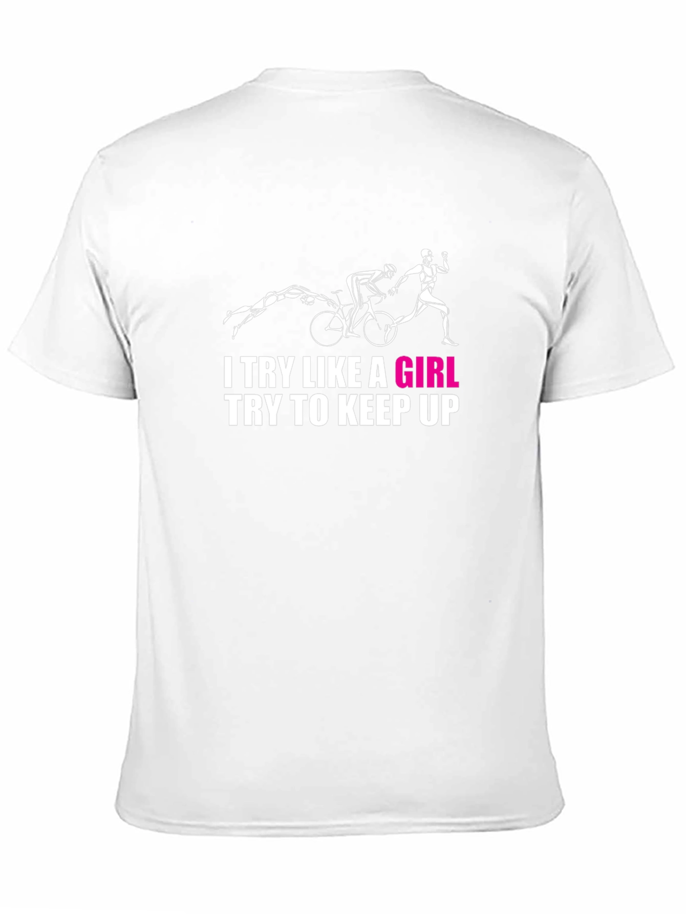 Try Like A Girl Black T-Shirt - Triathlon Design