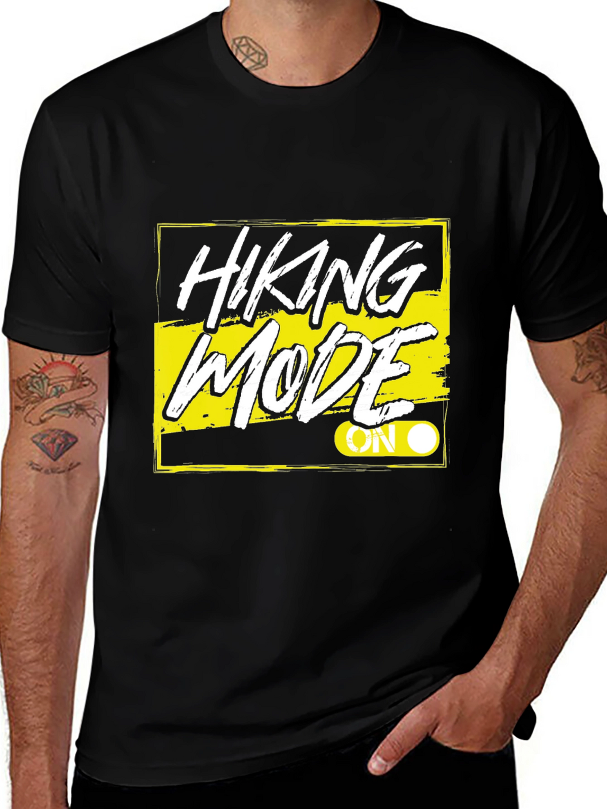 Hiking Mode On Black T-Shirt