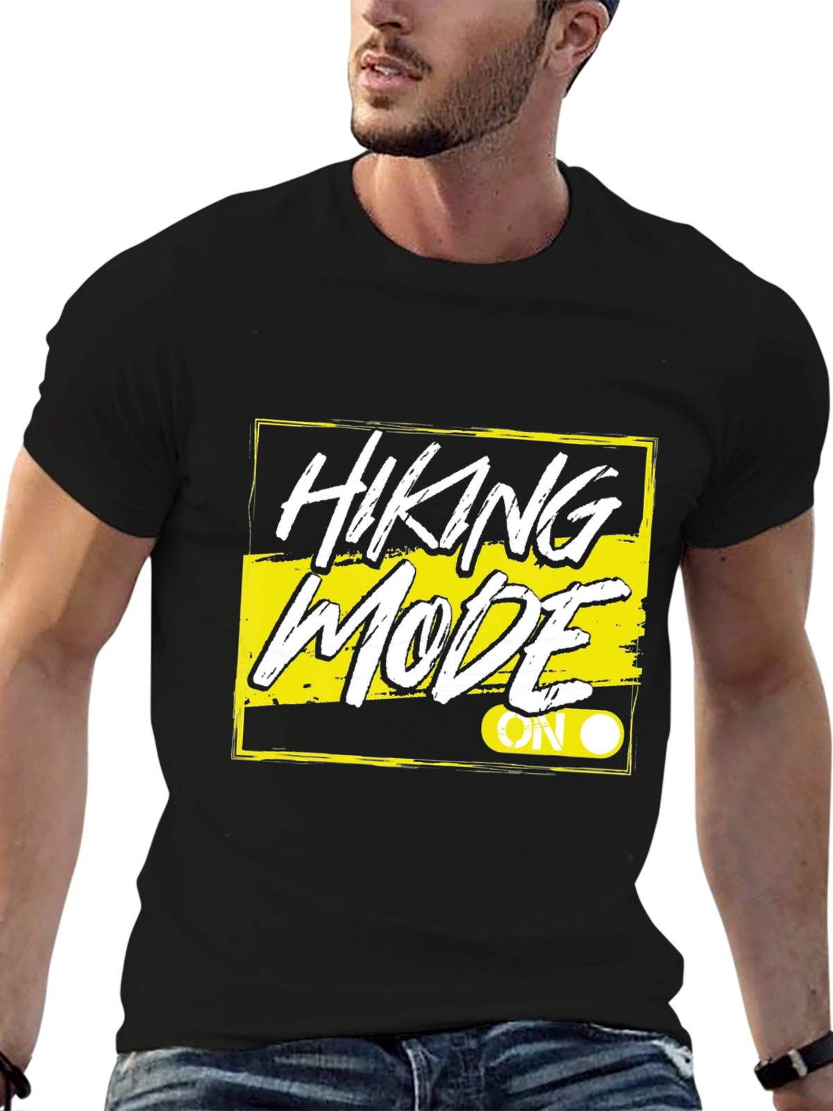 Hiking Mode On Black T-Shirt