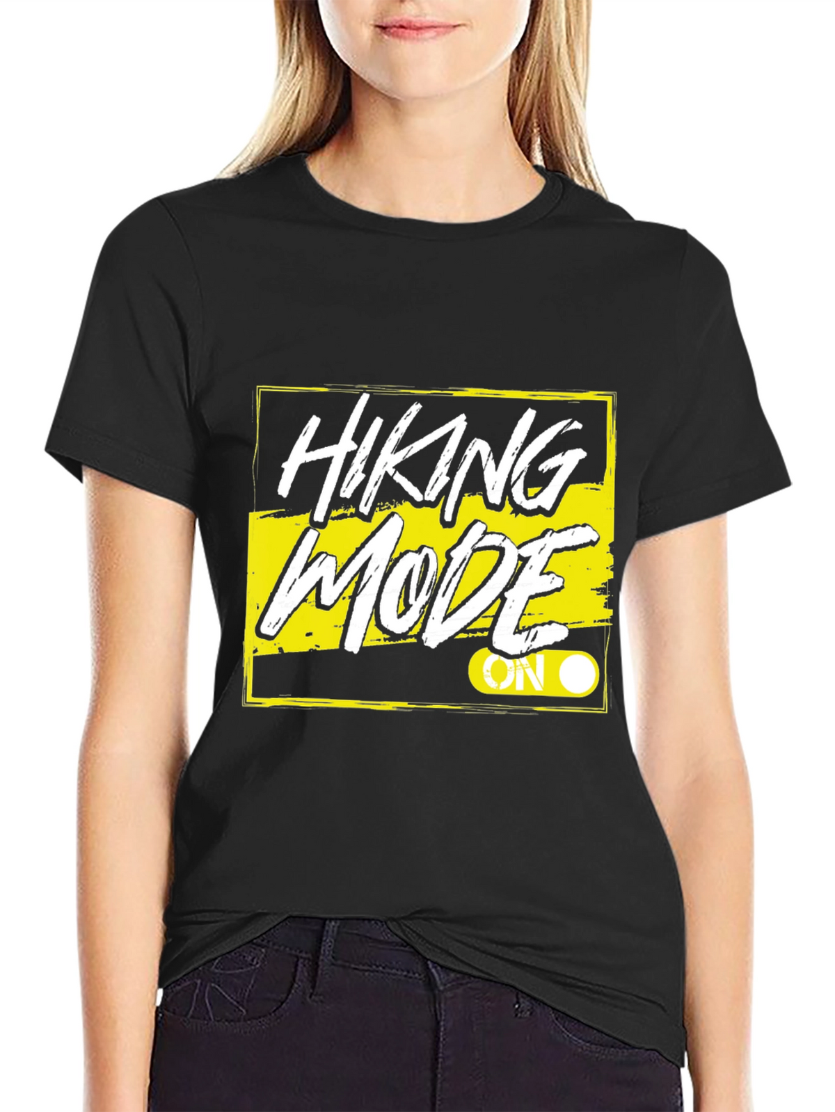 Hiking Mode On Black T-Shirt
