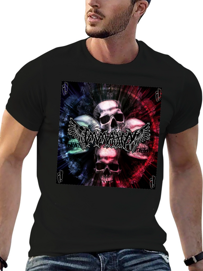 Skull & Wings Graphic T-Shirt - Black