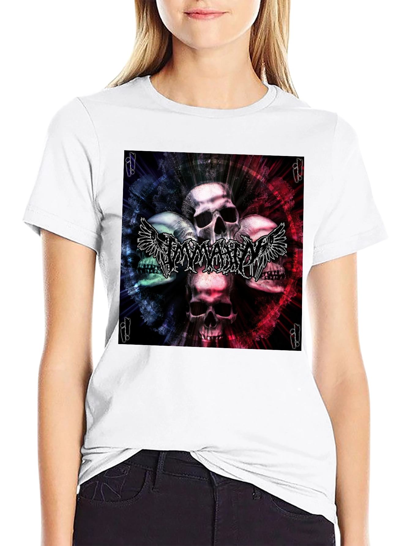Skull & Wings Graphic T-Shirt - Black