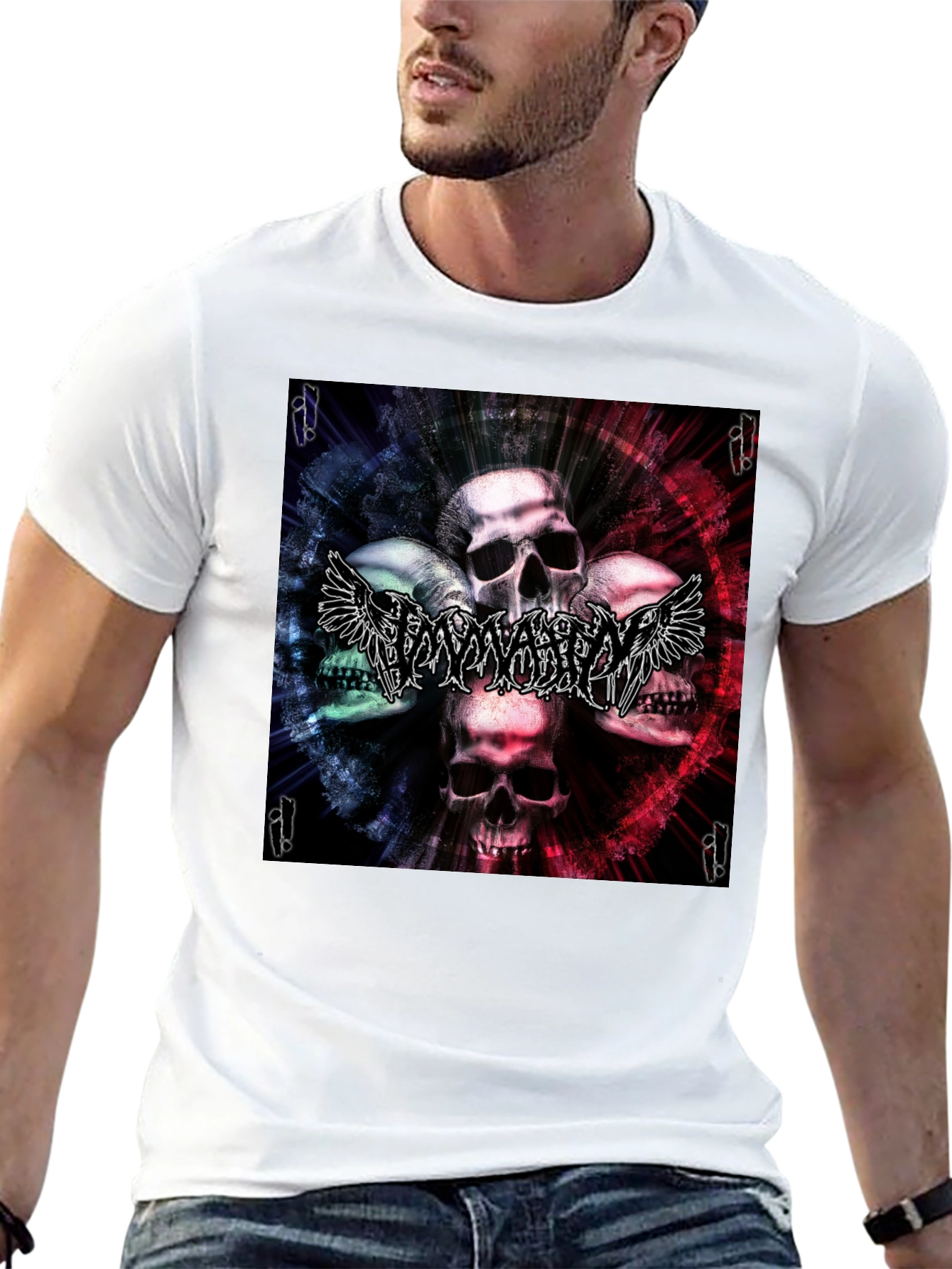 Skull & Wings Graphic T-Shirt - Black