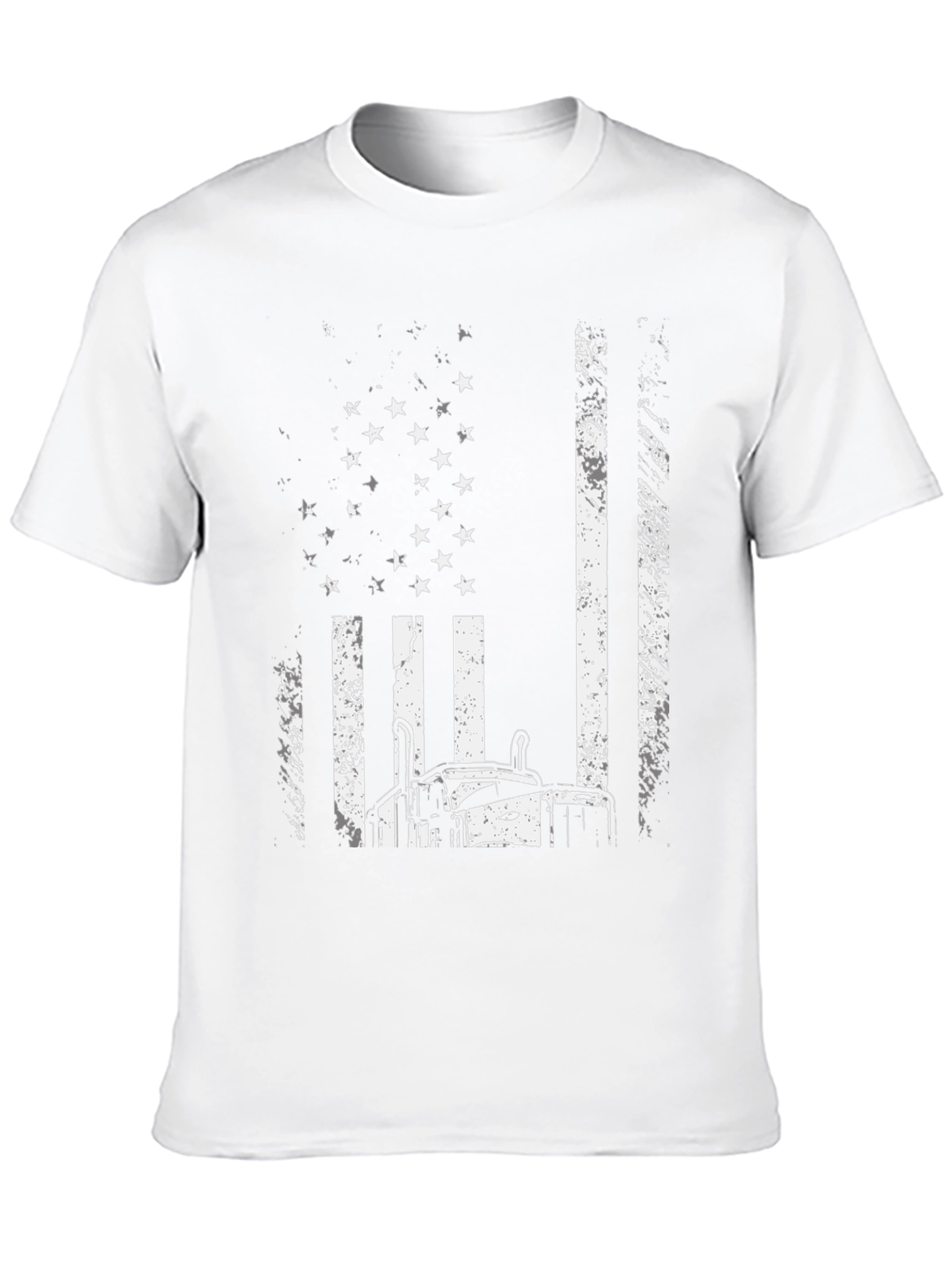 Trucker American Flag Graphic Tee - Black