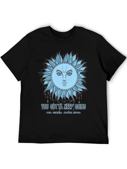 Celestial Sun Face Graphic Tee - Keep Going T-Shirt