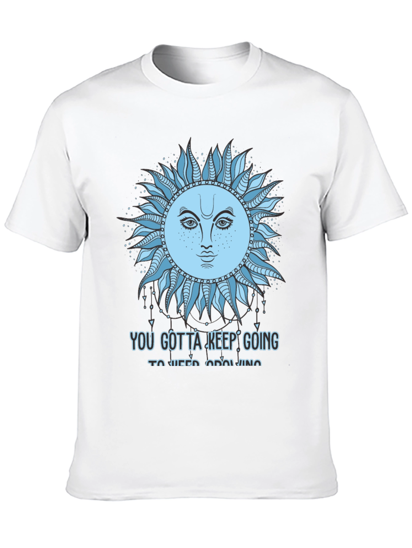 Celestial Sun Face Graphic Tee - Keep Going T-Shirt