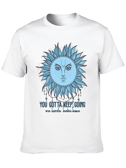 Celestial Sun Face Graphic Tee - Keep Going T-Shirt