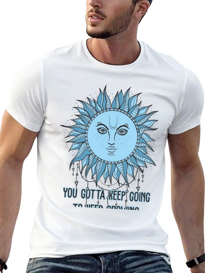 Celestial Sun Face Graphic Tee - Keep Going T-Shirt