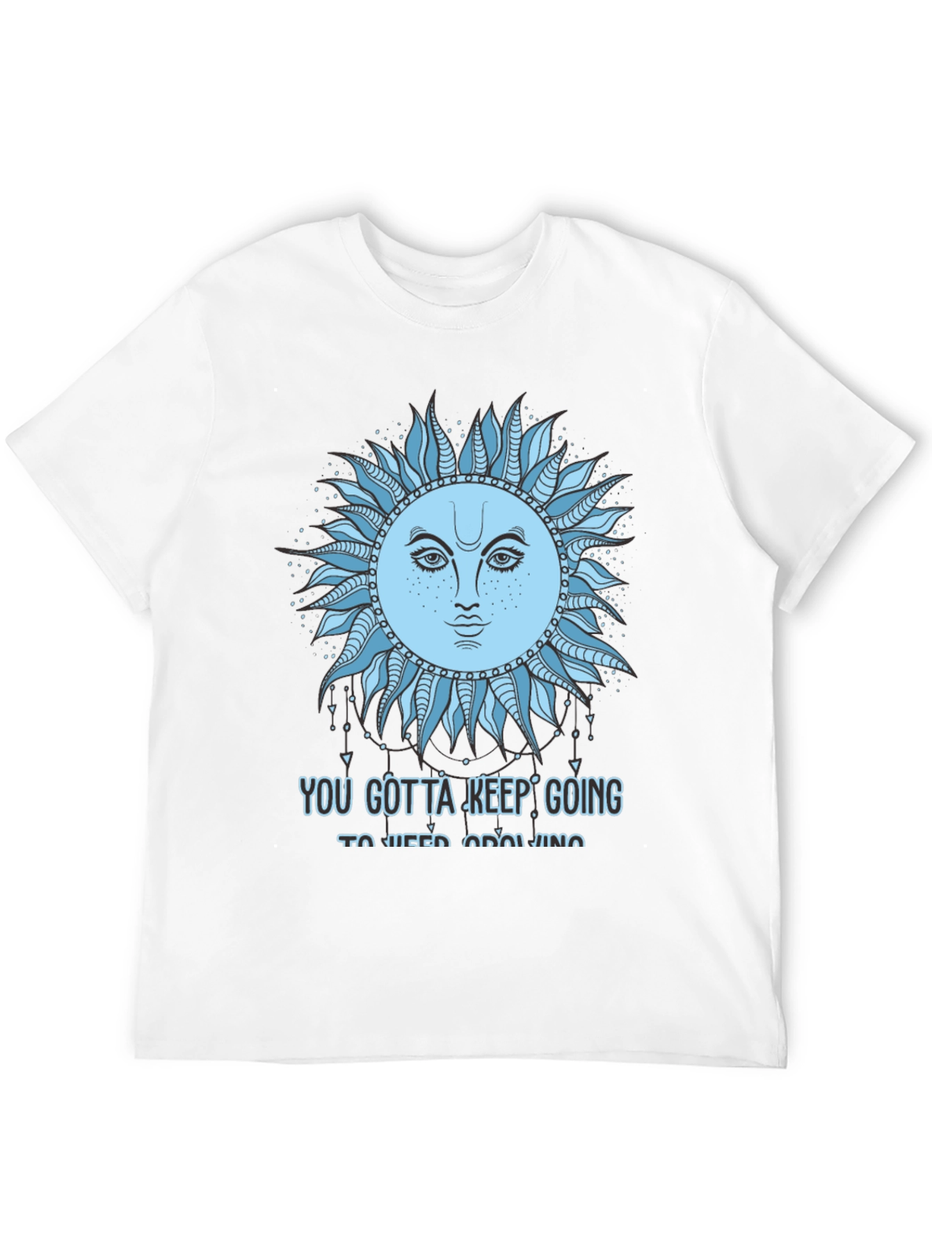 Celestial Sun Face Graphic Tee - Keep Going T-Shirt