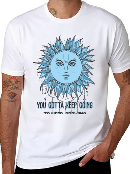 Celestial Sun Face Graphic Tee - Keep Going T-Shirt
