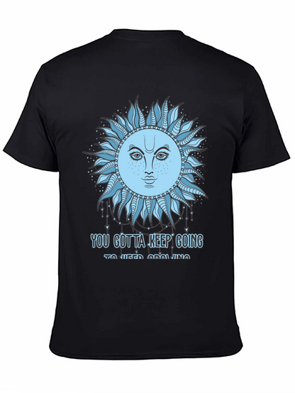 Celestial Sun Face Graphic Tee - Keep Going T-Shirt