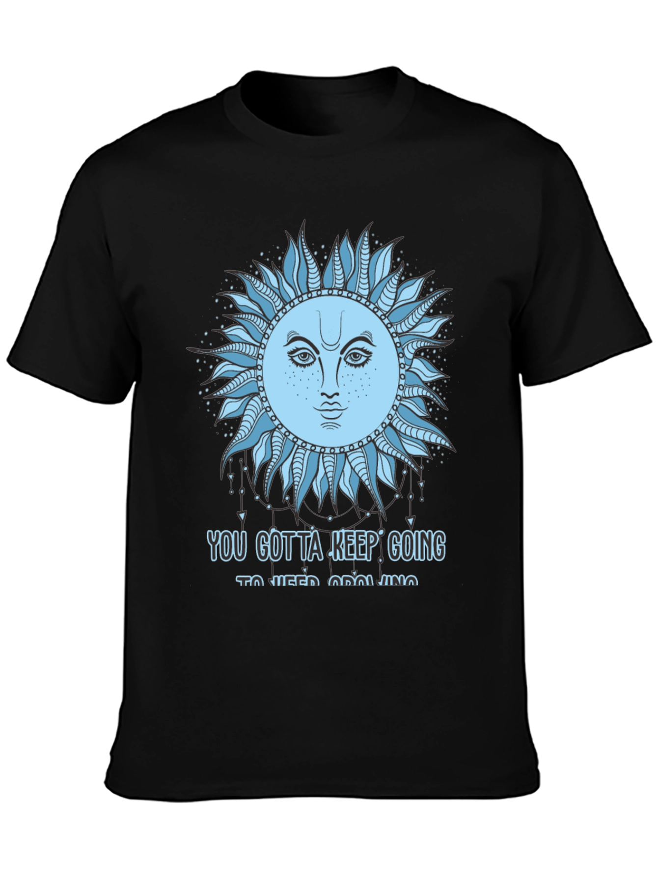 Celestial Sun Face Graphic Tee - Keep Going T-Shirt