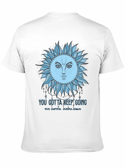 Celestial Sun Face Graphic Tee - Keep Going T-Shirt