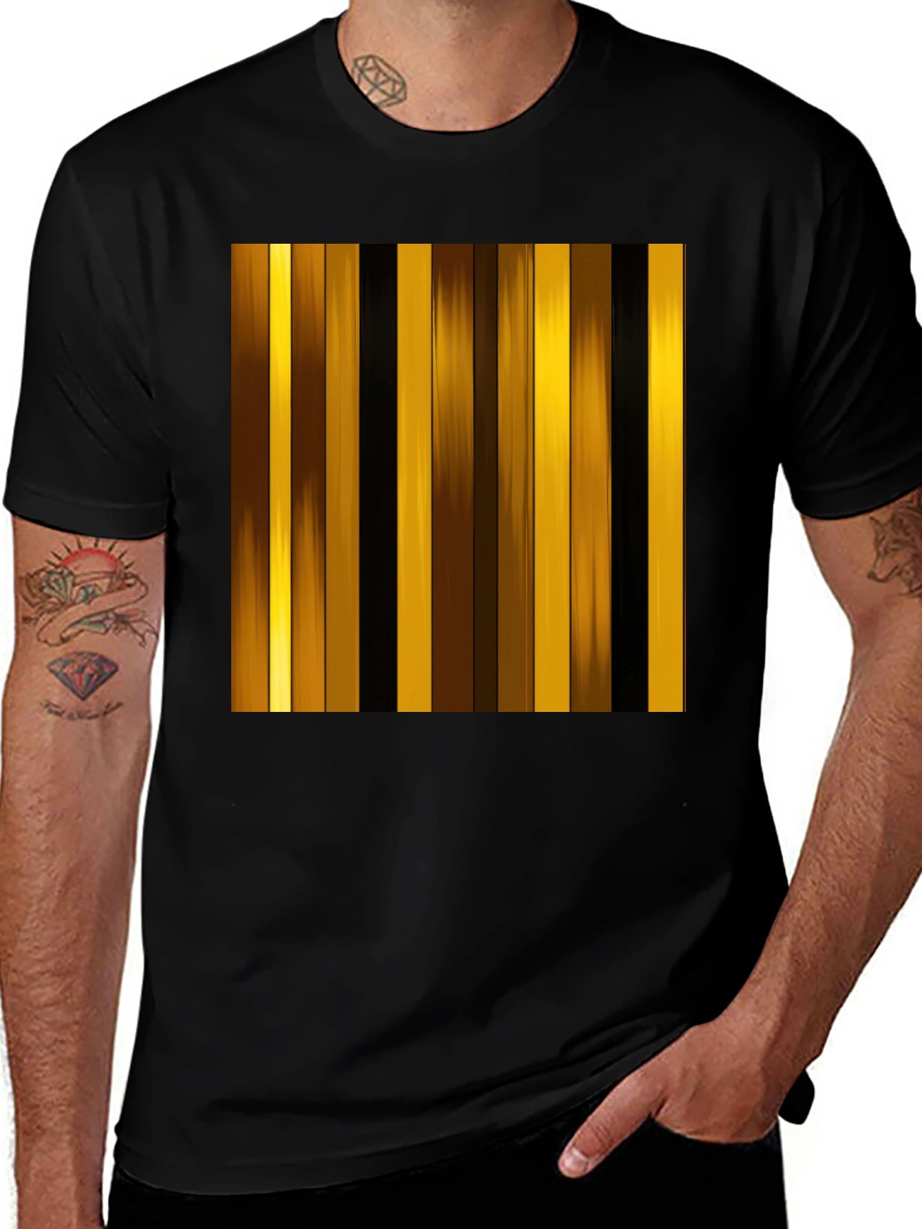 Striped Graphic Tee - Modern Design