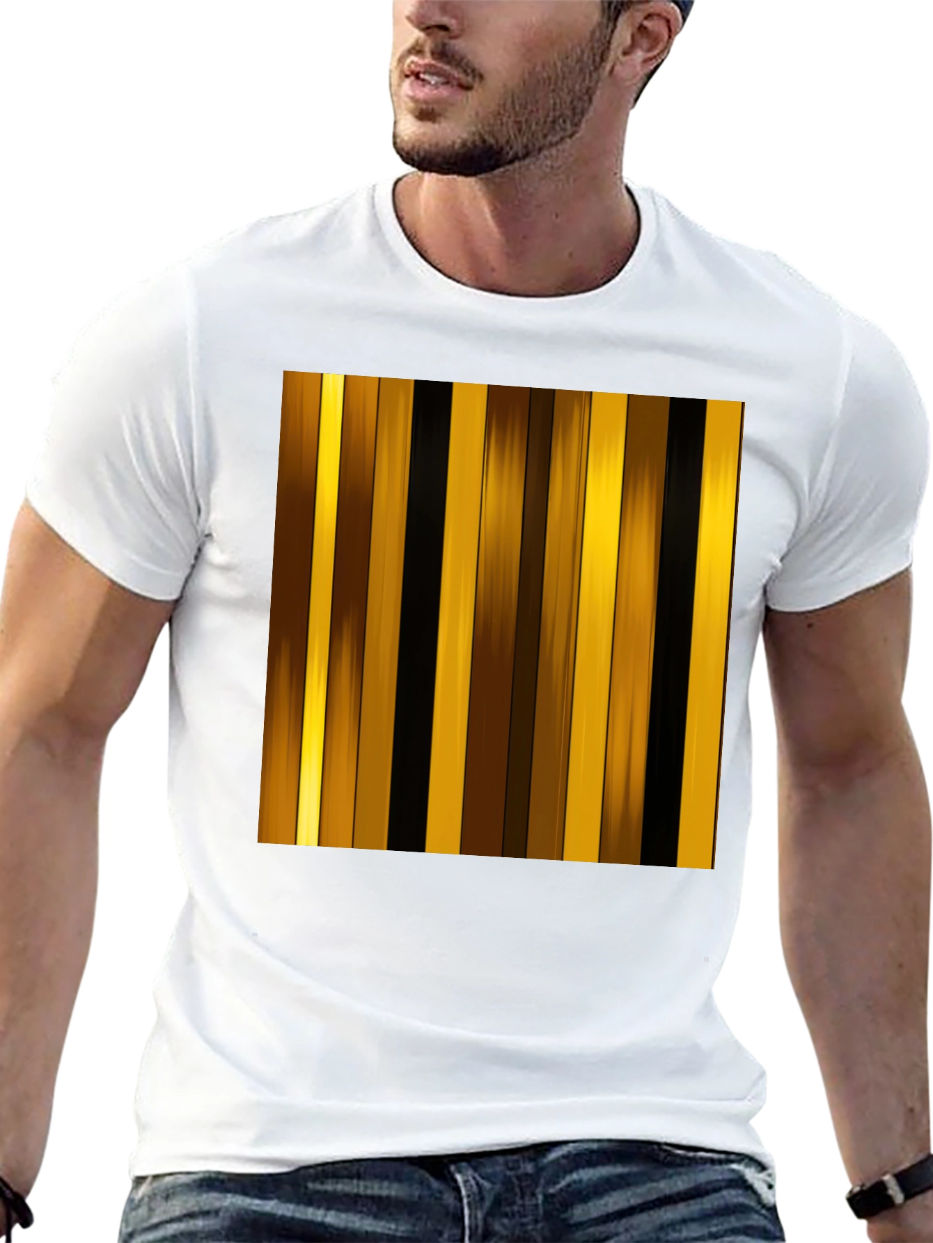 Striped Graphic Tee - Modern Design